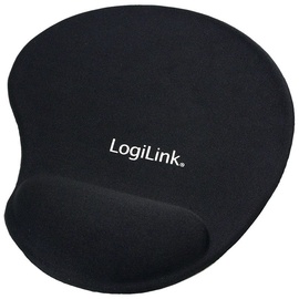 Peles paliktnis LogiLink Mousepad w/Gel Wrist Rest Black