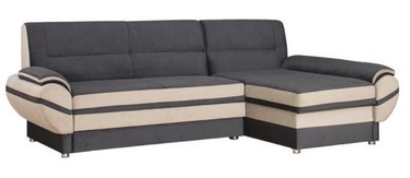 Bodzio Livonia Right Corner Folding Sofa Velor Dark Gray/Cream