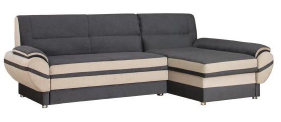 Угловой диван Bodzio Livonia, серый/бежевый, 248 x 155 см x 89 см