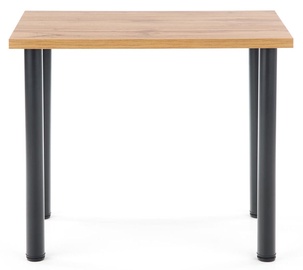 Valgomojo stalas Modex 2 90, juodas/ąžuolo, 90 cm x 60 cm x 75 cm