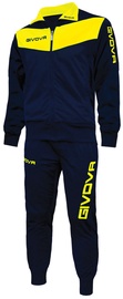 Спортивный костюм, мужские Givova Visa Navy, синий/желтый, 3XS