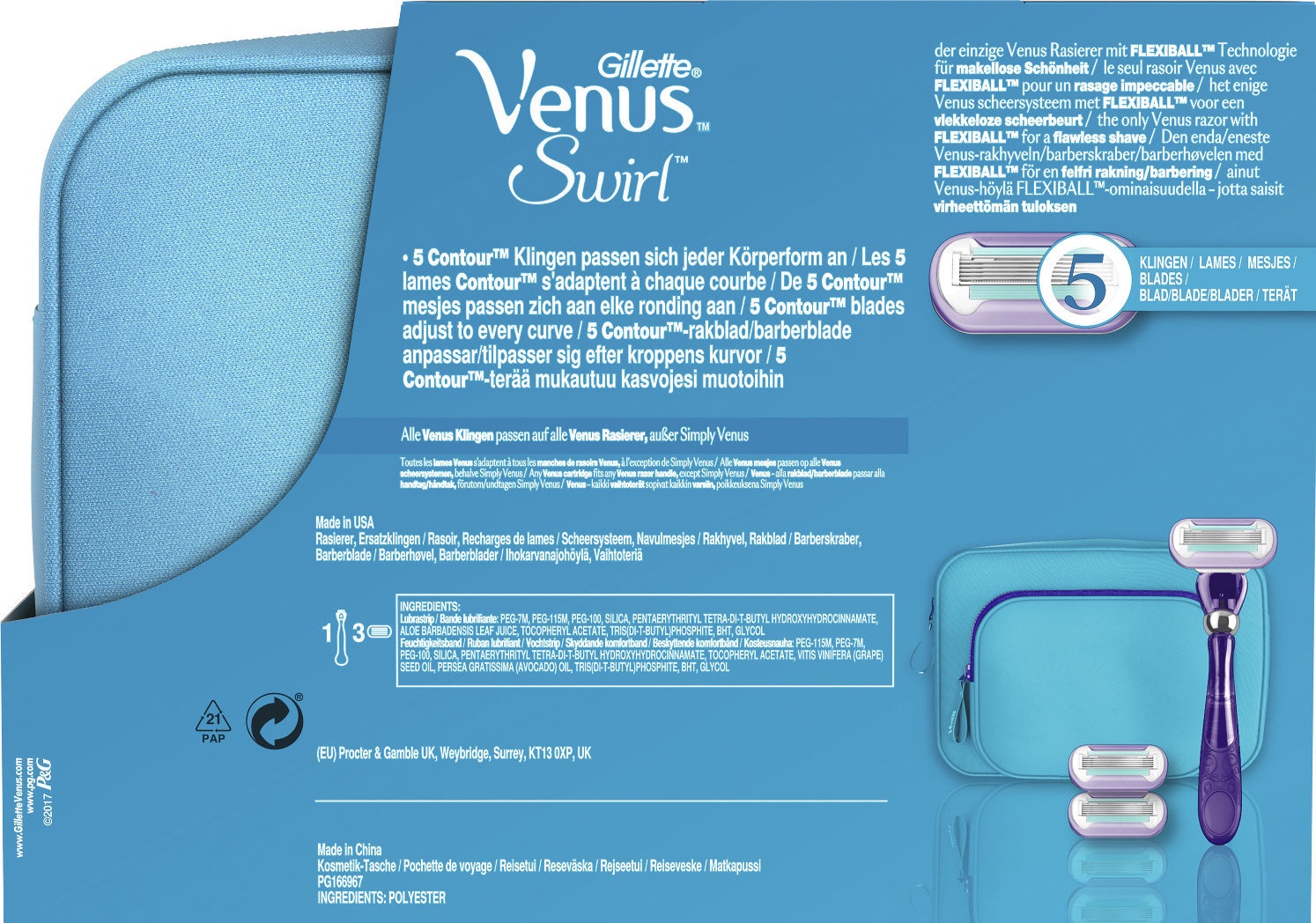 Бритва Gillette Venus Swirl Travel Set, 4 шт. - Ksenukai.lv