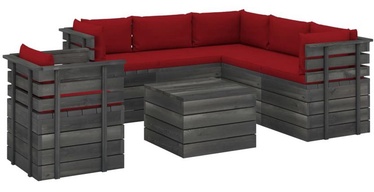 Āra mēbeļu komplekts VLX Garden Pallet Lounge Set 3061920, sarkans/brūns, 6 sēdvietas