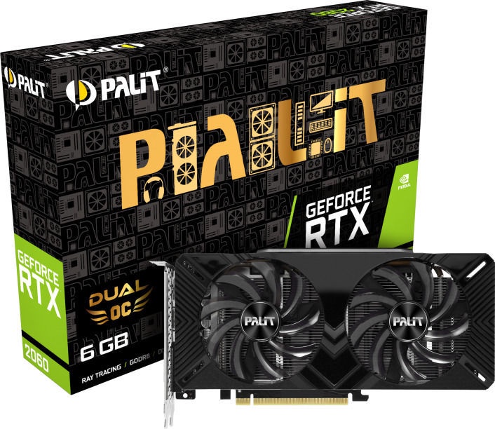 Vaizdo plokštė Palit GeForce RTX 2060 Dual OC NE62060S18J9-1160A, 6 GB, GDDR6