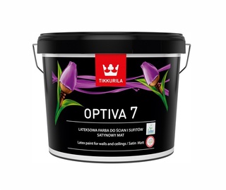 Vandeniniai akriliniai dažai Tikkurila Optiva 7 BA, balti, 9 l