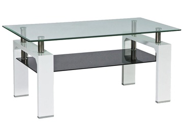 Kafijas galdiņš Signal Meble Lisa Basic II White/Black, 1000x600x550 mm