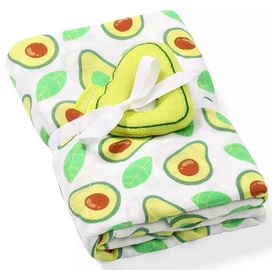 BabyOno Natural Bamboo Muslin Swaddle & Rattle 536/01