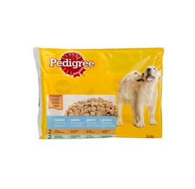Konservuotas ėdalas šunims Pedigree Pouch Junior, su paukštiena, 4 x 100 gr