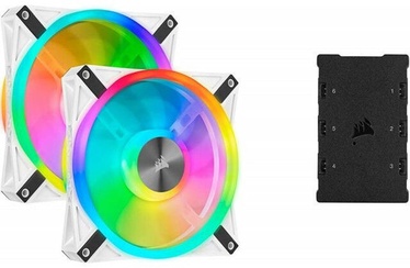 Corsair iCUE QL140 RGB PWM Fan White Pack of 2 w/Controller