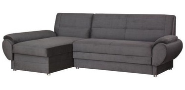 Bodzio Livonia Left Corner Folding Sofa Velor Dark Gray