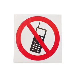No Cell Phone Use Sign Sticker 140x140mm Multicolored