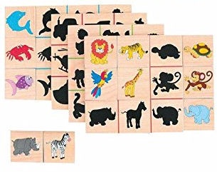 Galda spēle Woodyland Wooden Match The Shadows Game 40pcs