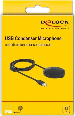 Mikrofons Delock USB Condenser, melna