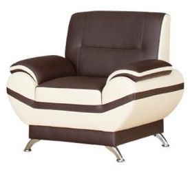 Kanclers Livonia Armchair Eco Leather Dark Brown/Cream