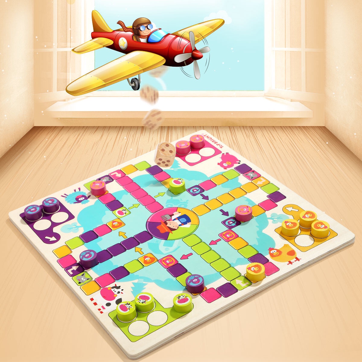 Настольная игра TopBright Happy Farm Flying Chess, EN - K-rauta