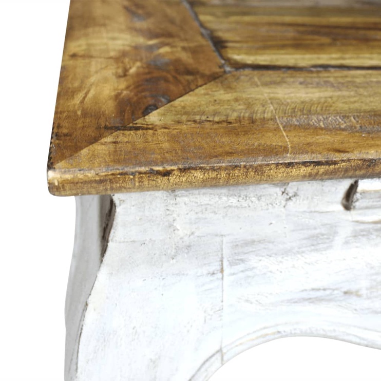 Kafijas galdiņš VLX Solid Reclaimed Wood, brūna/balta, 500 mm x 500 mm x 350 mm