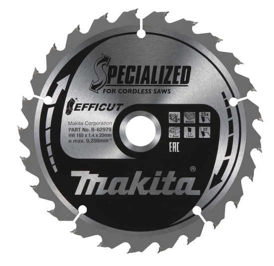 Griešanas disks Makita B-62979, 165 mm x 20 mm