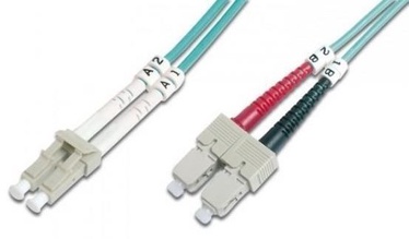 Intellinet LC-SC Fiber Optic Patch Cable OM-3 Green 3m