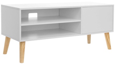 TV galds Songmics White/Wooden, 1100x400x495 mm