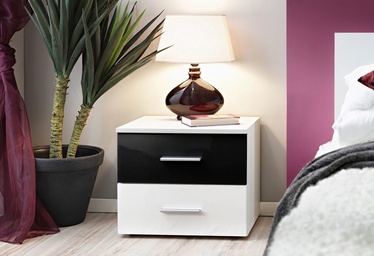 Naktinis staliukas ASM Vicky Matt White/Gloss Black/White