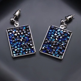 Diamond Sky Earrings With Crystals From Swarowski Crystal Mosaic Bermuda Blue