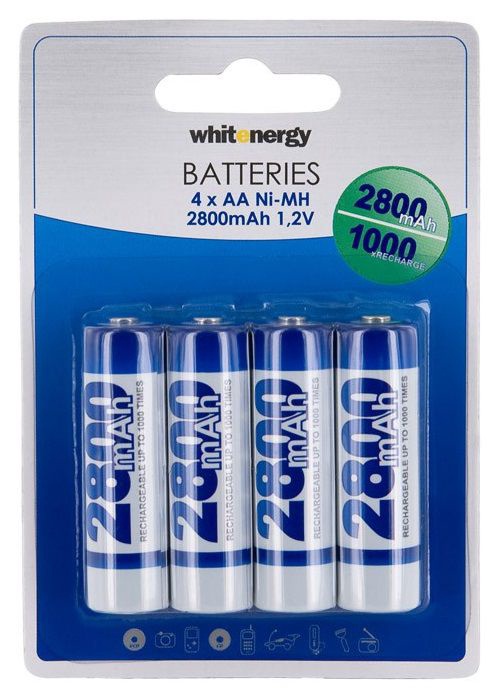 Uzlādējamās baterijas Whitenergy, AA, 2800 mAh, 4 gab.