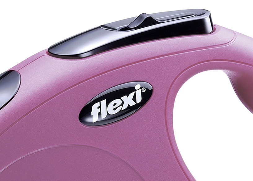 Automātiskā pavada Flexi New Classic Tape S, rozā, 5 m