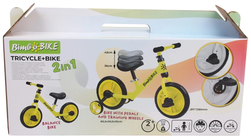 Laste jalgratas Bimbo Bike 2in1 Bike 75908, must/kollane, 11"