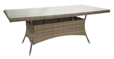 Home4you Wicker Table 200x100x74cm Cappuccino