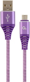 Juhe Gembird USB To Micro USB Premium Cotton Braided Cable Purple / White 1m