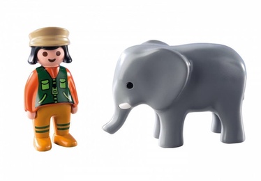 Playmobil 1-2-3 Zookeeper With Elephant 9381