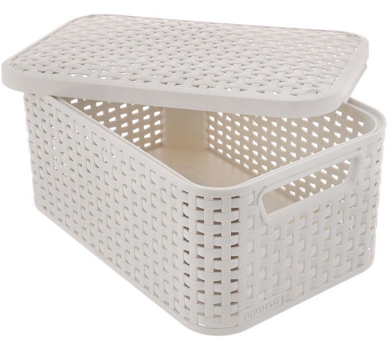 Kaanega hoiukarp Curver, 6 l, kreemjasvalge/beež, 29.1 x 19.8 x 14.2 cm