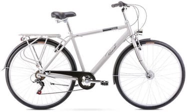 Велосипед Romet Grom 6S, мужские, серебристый, 28″