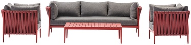 Välimööbli komplekt Home4you Bremen 15407, hall/punane, 5 istekohta