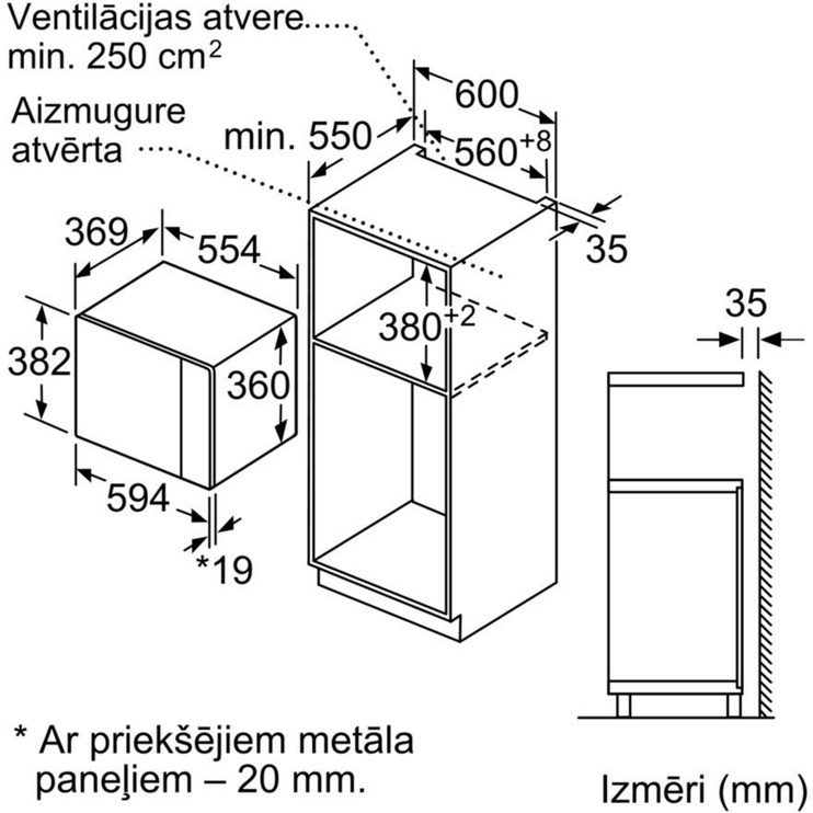 Įmontuojama mikrobangų krosnelė Bosch BFL554MB0