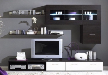 Cama Meble Wall Unit Logo I With Lights Wenge