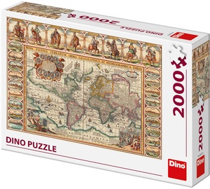 Puzle Dino Antique World Map, 2000 gab.