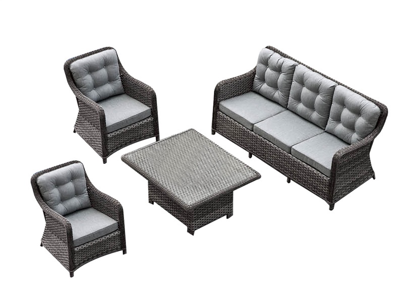 Комплект уличной мебели Masterjero Saulės Sodas SL-AR-086C, серый/коричневый, 5 места