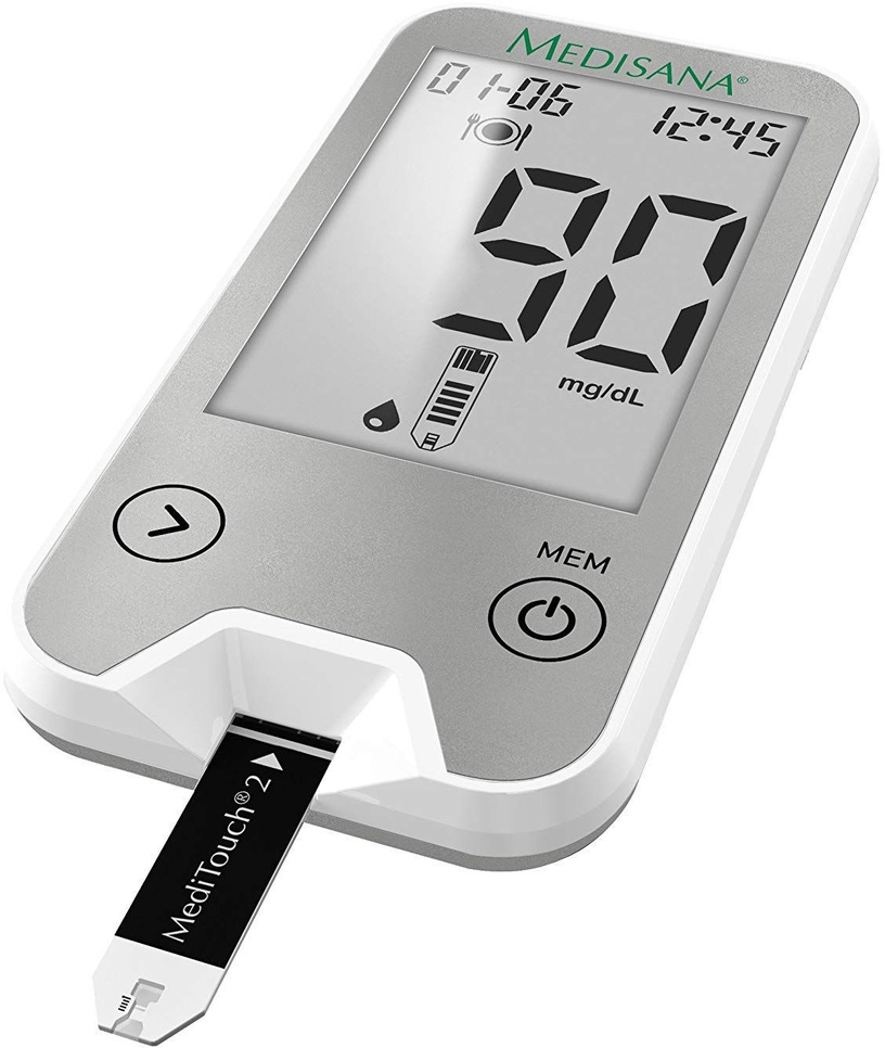 Glikometrs Medisana, 50 mm x 98 mm x 11 mm