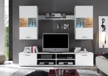 Sekcija Black Red White Spalt 2 White/Oak Core, 230x38x196 cm