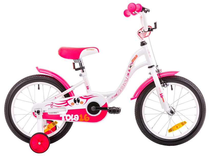 Детский велосипед Romet Tola 16, белый/розовый, 9", 16″