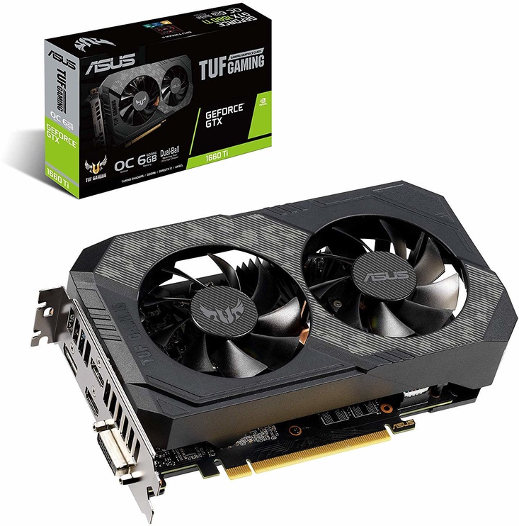 Videokarte Asus GeForce GTX 1660 Ti TUF Gaming OC TUF-GTX1660TI-O6G-GAMING, 6 GB, GDDR6