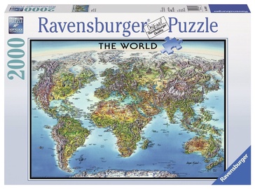 Dėlionė Ravensburger World Map, 2000 dalių