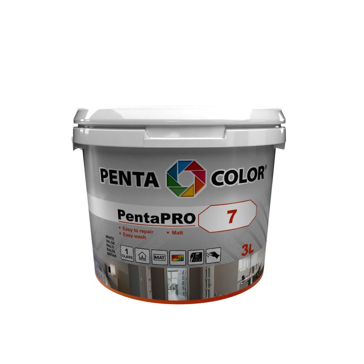 Värv Pentacolor PentaPro Wall 7, valge, 3 l