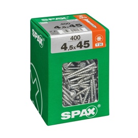 SKRŪVE KOKA 4,5X45 BALTS ZN 400GAB (SPAX)