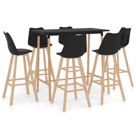 Обеденный комплект VLX 7 Piece 3056207, черный/коричневый