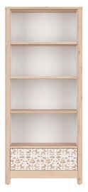 Black Red White Timon Bookshelf 80x182cm Beech/White