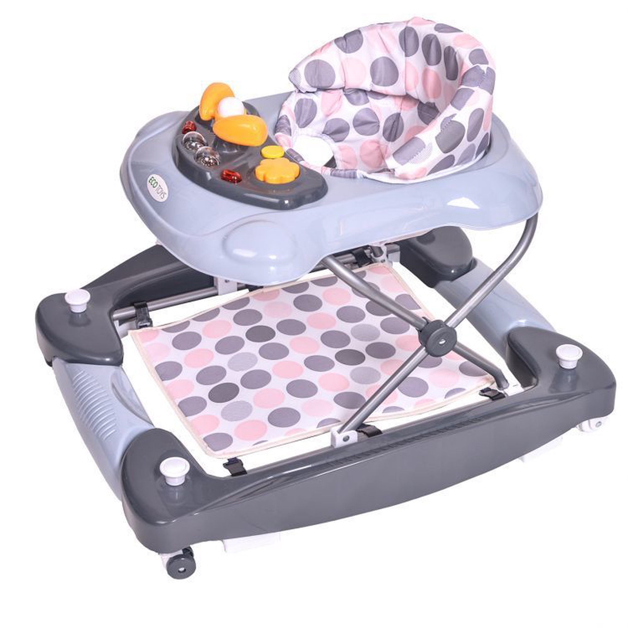 EcoToys Baby Walker Educational RollerSkating J888R Grey 1a.lt
