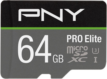 PNY PRO Elite microSDXC 64GB UHS-I Class 10 W/Adapter