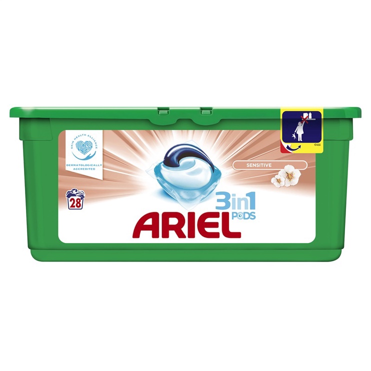 Капсулы для стирки Ariel Sensitive 3 in 1, 28 шт.